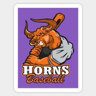 Horns Baseball Magnet